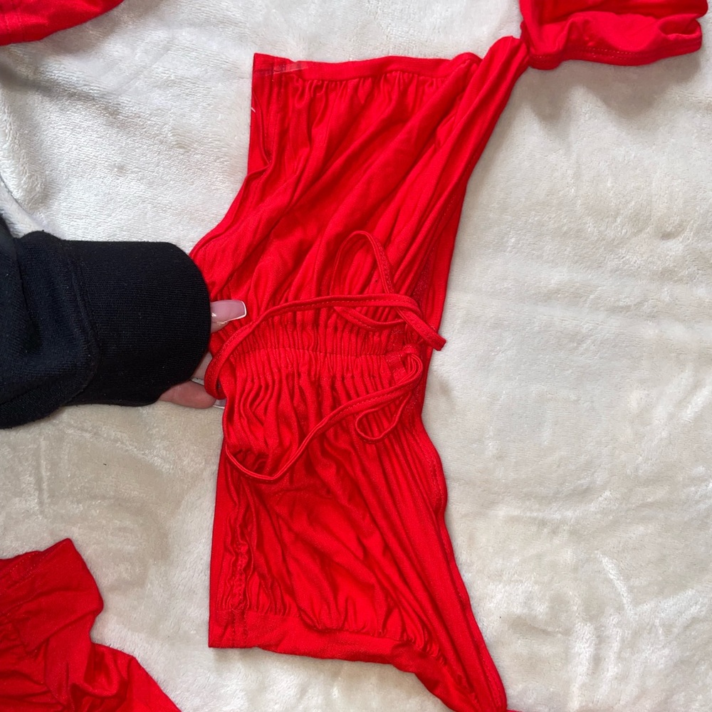 Red Strapless Top - Picture 3 of 3